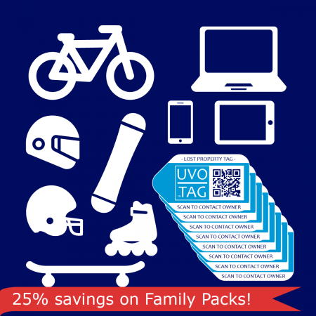 Adhesive Lost Property Location Labels (Family Pack – Set of 8)