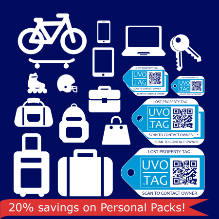 Lost Property Location Tags/Labels (Personal Pack Plus – Set of 6)